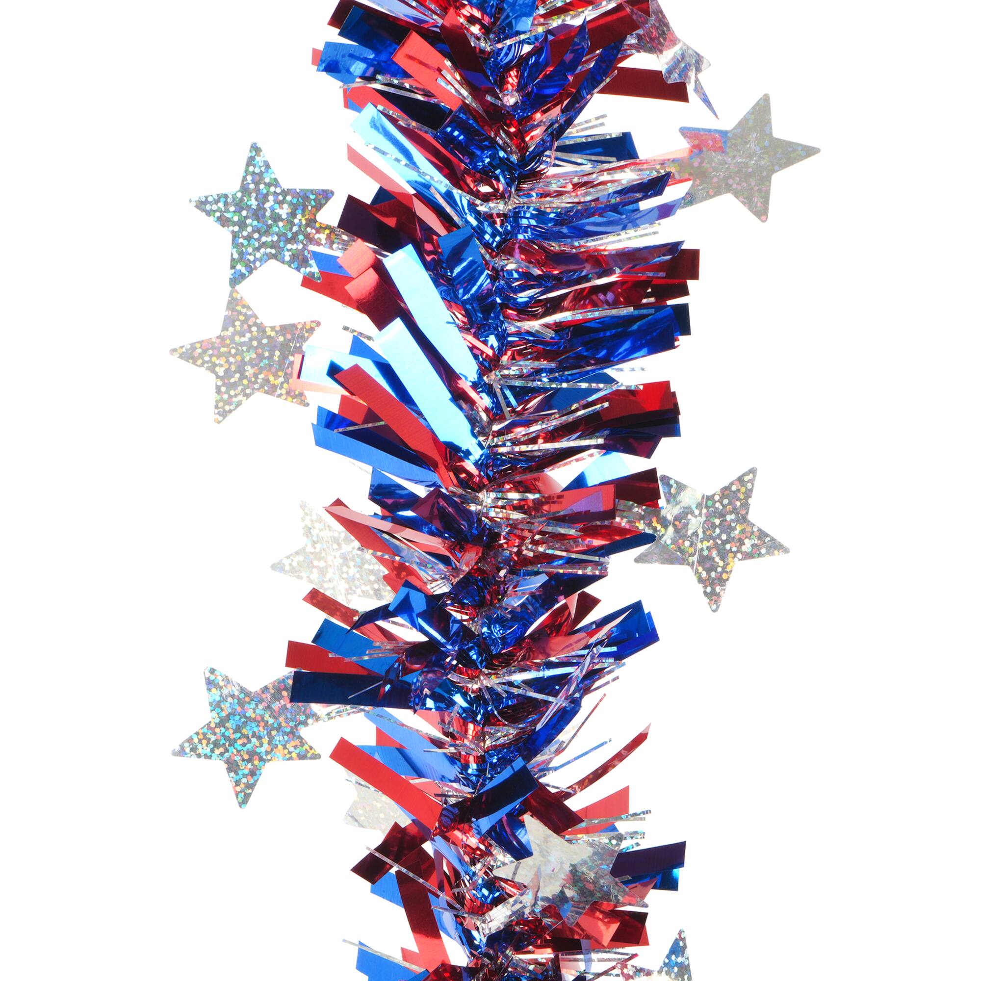 9ft. Silver Star Tinsel Garland by Celebrate It™